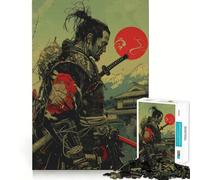 Puzzle samouraï Red Moon 1000 pièces pour Adultes Stimulation de la mémoire et réduction de l'anxiété Cadeau Artistique à Assembler (50x75cm)