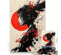 Puzzle samouraï Red Sun 1000 pièces pour Adolescents, Jeu de logique et de Train, Loisirs Amusants, découpe Lisse, Cadeau spécial (38x52cm)