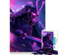 Puzzle samouraï Rose néon 1000 pièces pour Adultes Renforce la mémoire Loisirs Amusant Qualité supérieure Cadeau élégant (50x75cm)