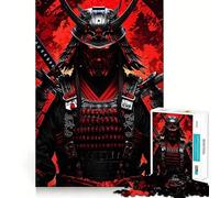 Puzzle samouraï Rouge et Noir pour Adolescents, 1000 pièces, Jeu de logique et de réflexion, Jeu apaisant, découpe précise, (38x26cm)