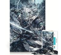 Puzzle samouraï Tigre Blanc 1000 pièces,Jeu de Concentration mentale sans Espace,Design ajusté,défi cérébral interactif pour la Maison (38x52cm)