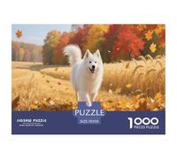 Puzzle Samoyède 1000 Pièces en Carton pour Adultes Enfants Jeu Éducatif Jeu De Défi Puzzle Cadeau Famille Home Decor 70x50cm/1000pcs