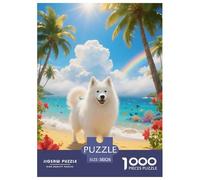 Puzzle Samoyède 1000 Pièces pour Adultes Et Enfants, Jeu-éducatif, Puzzle Plage du Littoral, Décoration Intérieure, Idée Cadeau 38x26cm/1000pcs