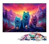 Puzzle Samoyède 1000 pièces pour Adultes Jeu éducatif défi Cadeau du Père Noël Secret 1000 pièces (38 x 26 cm)