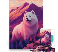 Puzzle Samoyède Nature 1000 pièces pour Adolescents, Jeu intellectuel, détente mentale, découpe de qualité, Cadeau de Vacances (38x52cm)