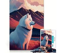 Puzzle Samoyède Nature 1000 pièces pour Adolescents Renforce la mémoire, détente et Divertissement Qualité supérieure (50x75cm)