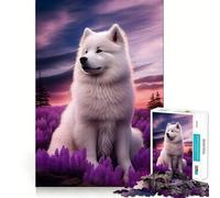 Puzzle Samoyède Nature Difficile pour Adultes 1000 Pièces Découpe Lisse Cadeau Classique (38x26cm)