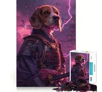 Puzzle Samurai Beagle 1000 pièces pour Adultes Stimule la mémoire, apaise l'esprit, Design créatif, Assemblage, Cadeau Original (50x75cm)