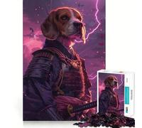 Puzzle Samurai Beagle pour Adolescents 1000 pièces, Jouet Anti-Stress Intelligent, Bords tranchants, Cadeau d'anniversaire (38x52cm)