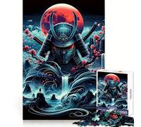 Puzzle Samurai Blood Moon (1000 pièces) Jeu de logique Complexe pour Adultes pour Un Moment de détente et de Plaisir (38x26cm)