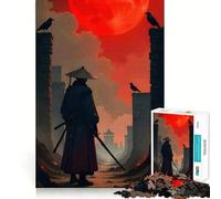 Puzzle Samurai Blood Moon 1000 pièces pour Adolescents Jeu de logique et de réflexion Découpe précise (38x26cm)