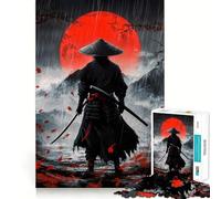Puzzle Samurai Blood Moon 1000 pièces pour Adolescents Stimulation de la mémoire, Calme et évasion Motif à Assembler Surprise chaleureuse (38x52cm)