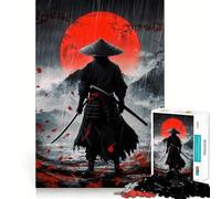 Puzzle Samurai Blood Moon 1000 pièces pour Adultes, Jeu de logique Fine, Loisirs, Bords Nets, Objet de Collection (50x75cm)