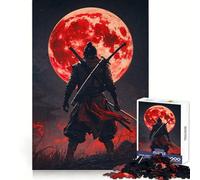Puzzle Samurai Blood Moon pour Adolescents 1000 pièces Décoration Murale apaisante et Amusante aux découpes nettes (50x75cm)