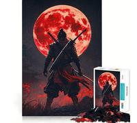 Puzzle Samurai Blood Moon pour Adolescents 1000 pièces Décoration Murale apaisante et Amusante aux découpes nettes (50x75cm)