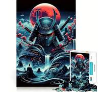 Puzzle Samurai Blood Moon pour Adolescents, 1000 pièces, défi intellectuel, Jeu Relaxant et Amusant, découpe précise, Cadeau Festif (50x75cm)