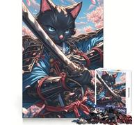 Puzzle Samurai Bombay Cat Poise 1000 pièces pour Adolescents, Jeu de logique Puissant, Moments en Famille, Bords Nets, Surprise chaleureuse (38x26cm)