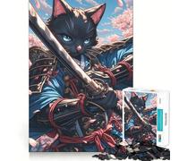 Puzzle Samurai Bombay Cat Poise, 1000 pièces, pour Adultes Un Jeu de logique Fine, Calme et Amusant, aux Bords Nets, Un (50x75cm)