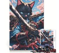 Puzzle Samurai Bombay Cat Poise pour Adolescents, 1000 pièces, stimule la mémoire, se détend et s'amuse, découpe de qualité supérieure, Cadeau élégant (38x52cm)