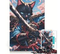 Puzzle Samurai Bombay Cat Poise pour Adolescents, 1000 pièces, stimule la mémoire, se détend et s'amuse, découpe de qualité supérieure, Cadeau élégant (38x52cm)