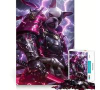 Puzzle Samurai Bulldog Anime Art 1000 pièces pour Adolescents Jeu de logique et de réflexion Découpe précise (38x52cm)