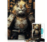 Puzzle Samurai Cat 1000 pièces pour Adolescents, Jeu de logique et de Train, Silencieux et Amusant, découpe Nette, Joli Cadeau (50x75cm)