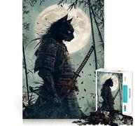 Puzzle Samurai Cat 1000 pièces pour Adultes Développement de la mémoire Loisirs Doux Design d'assemblage Collection Artistique (50x75cm)