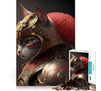 Puzzle Samurai Cat 1000 pièces pour Adultes et Adolescents Se Souvenir, Construire Lentement, apprécier, découpe précise, œuvre d'art à Collectionner (50x75cm)