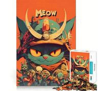 Puzzle Samurai Cat Meow pour Adultes, 1000 pièces, améliore la mémoire, détend l'esprit, pièce de Collection Sharp Edge (38x52cm)