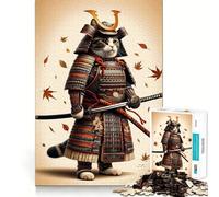 Puzzle Samurai Cat Standoff 1000 pièces pour Adolescents, Jeu de logique et de Sens, Passe-Temps Calme, Bords Lisses, Cadeau de qualité supérieure (38x52cm)