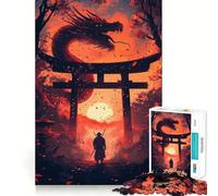 Puzzle Samurai et Porte du Dragon 1000 pièces pour Adolescents Jeu de logique Stimulant, détente mentale, Bords Nets, Cadeau élégant (50x75cm)
