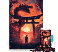 Puzzle Samurai et Porte du Dragon 1000 pièces pour Adultes, Jeu intellectuel, Divertissement apaisant, découpe précise, Cadeau de Noël (38x52cm)