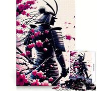 Puzzle Samurai Fleur de Cerisier 1000 Pièces pour Adultes Jeu de Logique Fine Loisirs Bordure Soignée Objet de Collection (38x26cm)