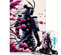 Puzzle Samurai Fleur de Cerisier 1000 Pièces pour Adultes Jeu de Logique Fine Loisirs Bordure Soignée Objet de Collection (38x26cm)