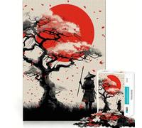 Puzzle Samurai Fleur de Cerisier 1000 Pièces pour Adultes Jeu de Réflexion Intelligent Activité à Domicile Découpe Lisse Surprise de Noël (38x26cm)