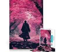 Puzzle Samurai Fleur de Cerisier 1000 Pièces pour Adultes Jeu de Réflexion Intelligent Activité à Domicile Découpe Lisse Surprise de Noël (38x26cm)
