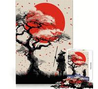 Puzzle Samurai Fleur de Cerisier 1000 Pièces pour Adultes Jeu de Réflexion Intelligent Activité à Domicile Découpe Lisse Surprise de Noël (38x26cm)