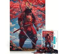 Puzzle Samurai Fleur de Cerisier pour Adolescents 1000 Pièces Décoration Murale Apaisante et Amusante aux Découpes Claires (50x75cm)