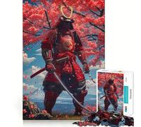 Puzzle Samurai Fleur de Cerisier pour Adolescents 1000 Pièces Décoration Murale Apaisante et Amusante aux Découpes Claires (38x52cm)