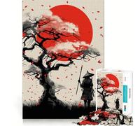 Puzzle Samurai Fleurs de Cerisier 1000 Pièces pour Adolescents Jeu de Logique et de Train Loisirs et Amusant Découpe Lisse Cadeau Spécial (50x75cm)