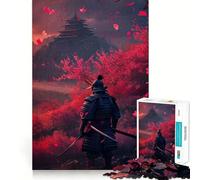 Puzzle Samurai Fleurs de Cerisier 1000 Pièces pour Adultes Améliore la Mémoire Paisible et Amusant Bordure Aiguë Cadeau de Fêtes (38x52cm)