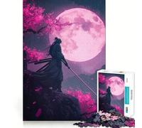 Puzzle Samurai Fleurs de Cerisier 1000 Pièces pour Adultes Jeu Intellectuel et Apaisant Découpe Précise Cadeau de Noël (50x75cm)
