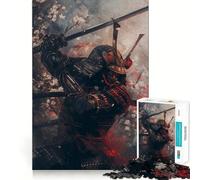 Puzzle Samurai Fleurs de Cerisier 1000 Pièces pour Adultes Stimule la Mémoire Jeu de Groupe Bords Nets Cadeau Élégant (38x26cm)