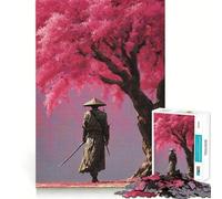 Puzzle Samurai Fleurs de Cerisier pour Adolescents 1000 Pièces Stimule la Mémoire Moments de Sérénité Coupe Premium Cadeau d'anniversaire (38x26cm)