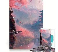 Puzzle Samurai Fleurs de Cerisier pour Adultes, 1000 Pièces, Jeu de Réflexion, Passe-Temps Calme, Design à Assembler, Cadeau de Fêtes (38x26cm)