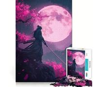 Puzzle Samurai Fleurs de Cerisier pour Adultes, 1000 Pièces, Jeu de Réflexion, Passe-Temps Calme, Design à Assembler, Cadeau de Fêtes (38x52cm)