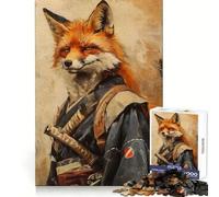 Puzzle Samurai Fox 1000 pièces pour Adultes Développement de la mémoire Loisirs Doux Design d'assemblage Collection Artistique (38x26cm)