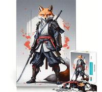 Puzzle Samurai Fox Difficile pour Adultes 1000 Pièces Découpe Lisse Cadeau Classique (38x52cm)