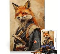 Puzzle Samurai Fox Difficile pour Adultes 1000 Pièces Jeu de Réflexion Moment de Détente Qualité Cadeau Exquis (50x75cm)