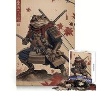 Puzzle Samurai Frog 1000 pièces pour Adultes Développement de la mémoire Loisirs Doux Design d'assemblage Collection Artistique (38x26cm)